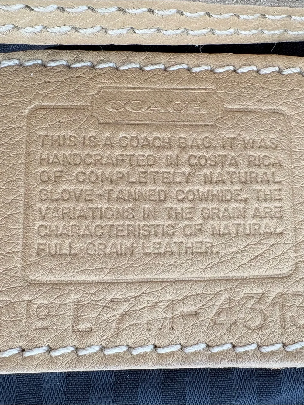 Vintage Coach Sonoma Mini Zip Crossbody Bag 4313 Pebbled Leather 1997 Beige